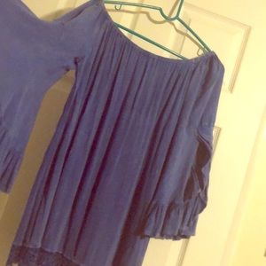 Blue altr’d state shirt off shoulder or normal